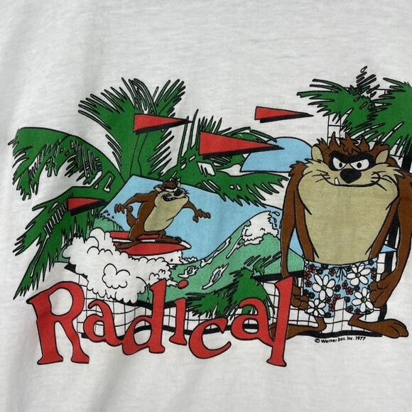 Vintage Taz Shirt Mens XS/SM Warner Bros Radical Surf Cartoon Looney Tunes 70s - Picture 2 of 12
